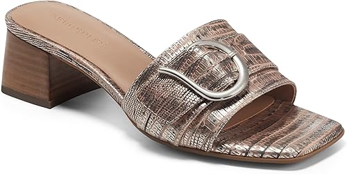 Aerosoles Sandalias Evvie Slide para mujer, Silver Metallic, 5.5, Plateado Metálico