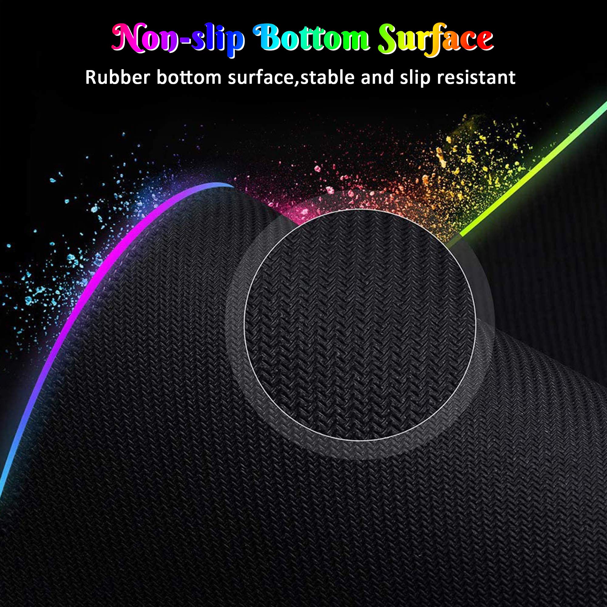 Podkładka pod mysz do gier RGB 800 x 300 x 4 mm, 900 x 400 x 4 mm, RGB LED, podkładka pod mysz XL XXL, miękka klawiatura komputerowa, podkładka pod mysz na biurko do komputera, laptopa, duże podkładki pod mysz do gier z antypoślizgową gumową podstawą, cza