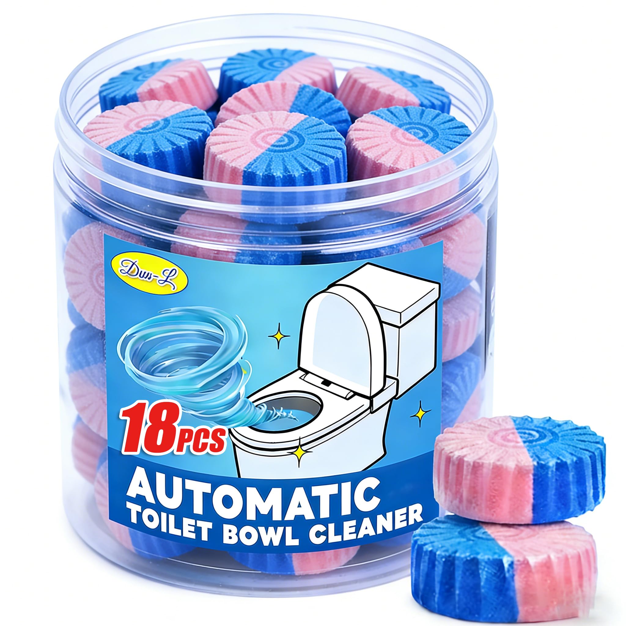 Photo 1 of ?18 Count? Automatic Toilet Cleaner Tablets, Toilet Bowl Cleaner Tablets, Bathroom Toilet Tank Cleaner?Blue Cleaning Tabs for Bathroom Tank