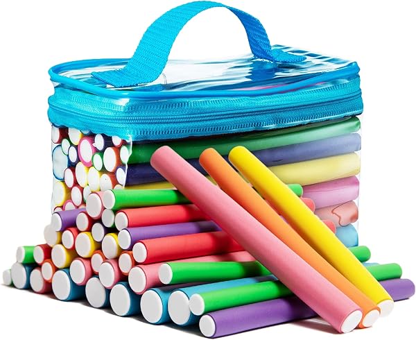 Tifara Beauty Salon Heatless Flexible Hair Rollers Curlers 42-pack 7 Soft Foam Flexi Twist Curling Rods for Short Long H