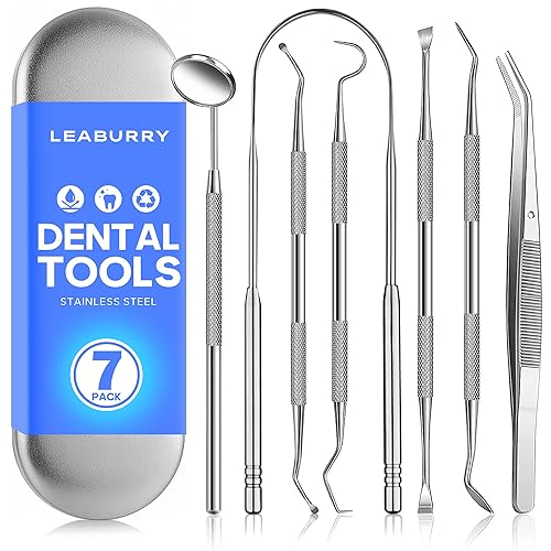 Herramientas dentales, removedor de placa de acero inoxidable para dientes, kit de limpieza de dientes con raspador de dientes, púa dental, raspador