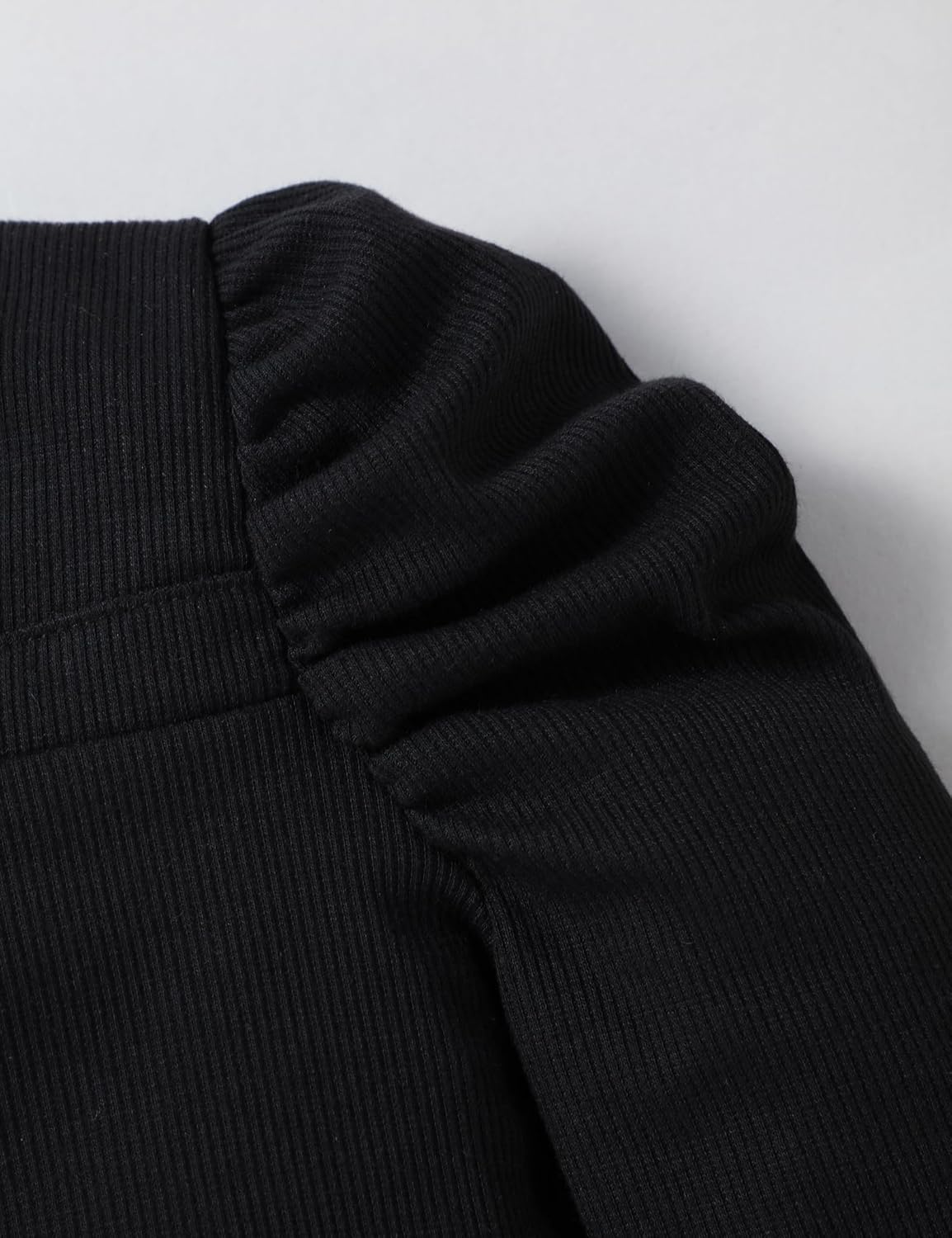 KISSB Toddler Girl Clothes Square Neck Puff Sleeve Top and Skort Set 2PCS Fall Winter Girls Outfits - Image 3