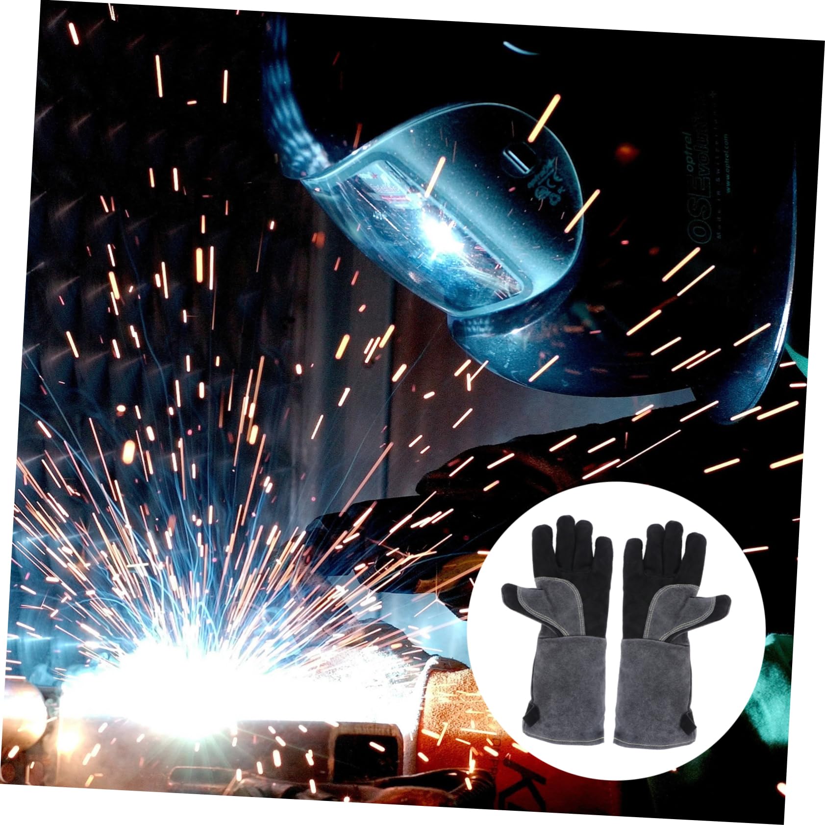 Veemoon 1pares Guantes De Soldador Resistentes Al Calor Equipo De Protección Laboral Guantes Para Parrilla