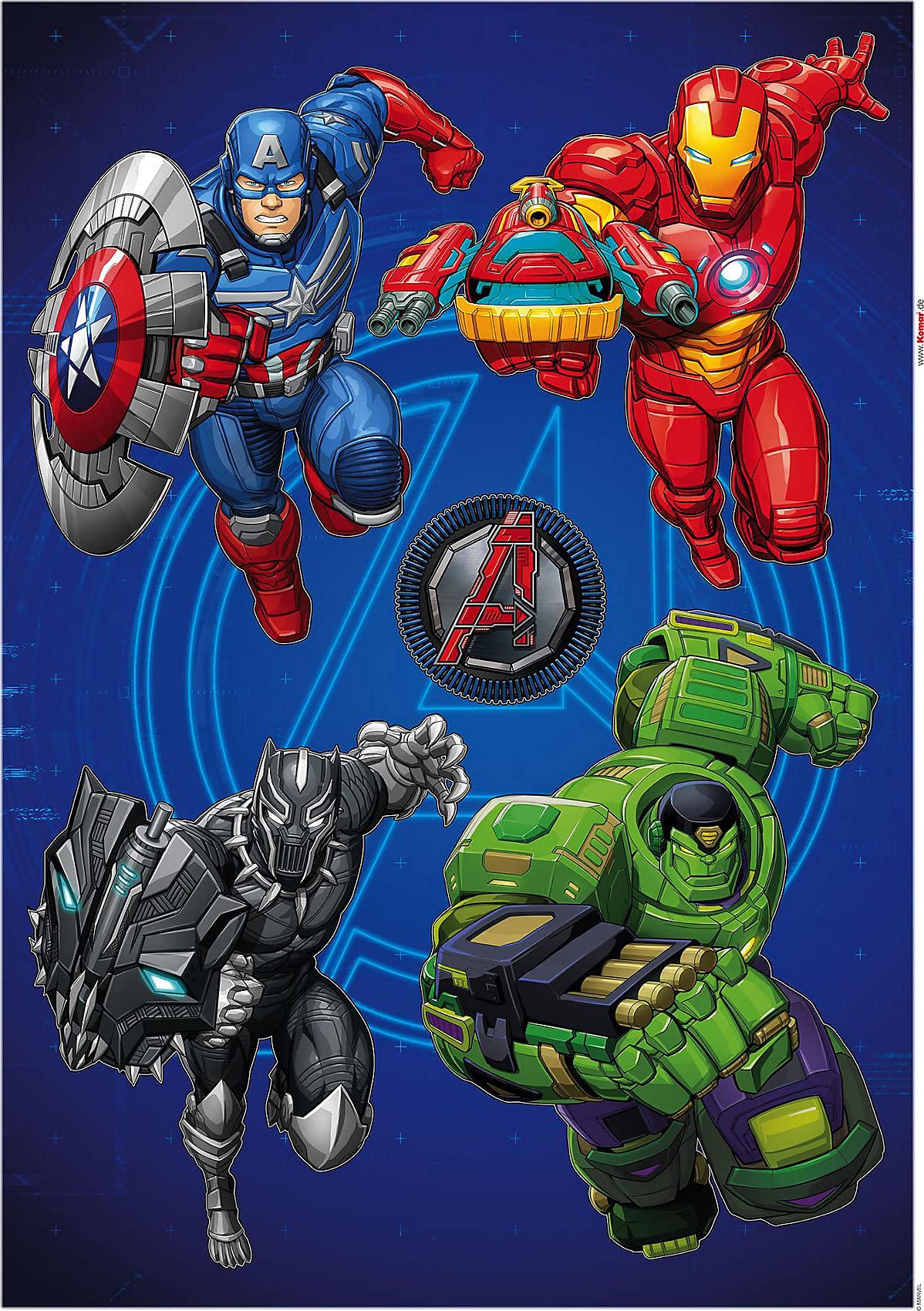 Komar Marvel 14071h Wall Sticker Avengers Mech Strike 50 x 70 cm (Width x Height) 5 Pieces Decorative Sticker Wall Sticker Wall Decoration Children's Room