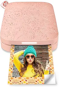 HP Sprocket — Impressora fotográfica instantânea portátil de 5 x 7,6 cm (blush) impressa imagens em papel Zink com suporte adesivo a partir do seu dispositivo iOS e Android.