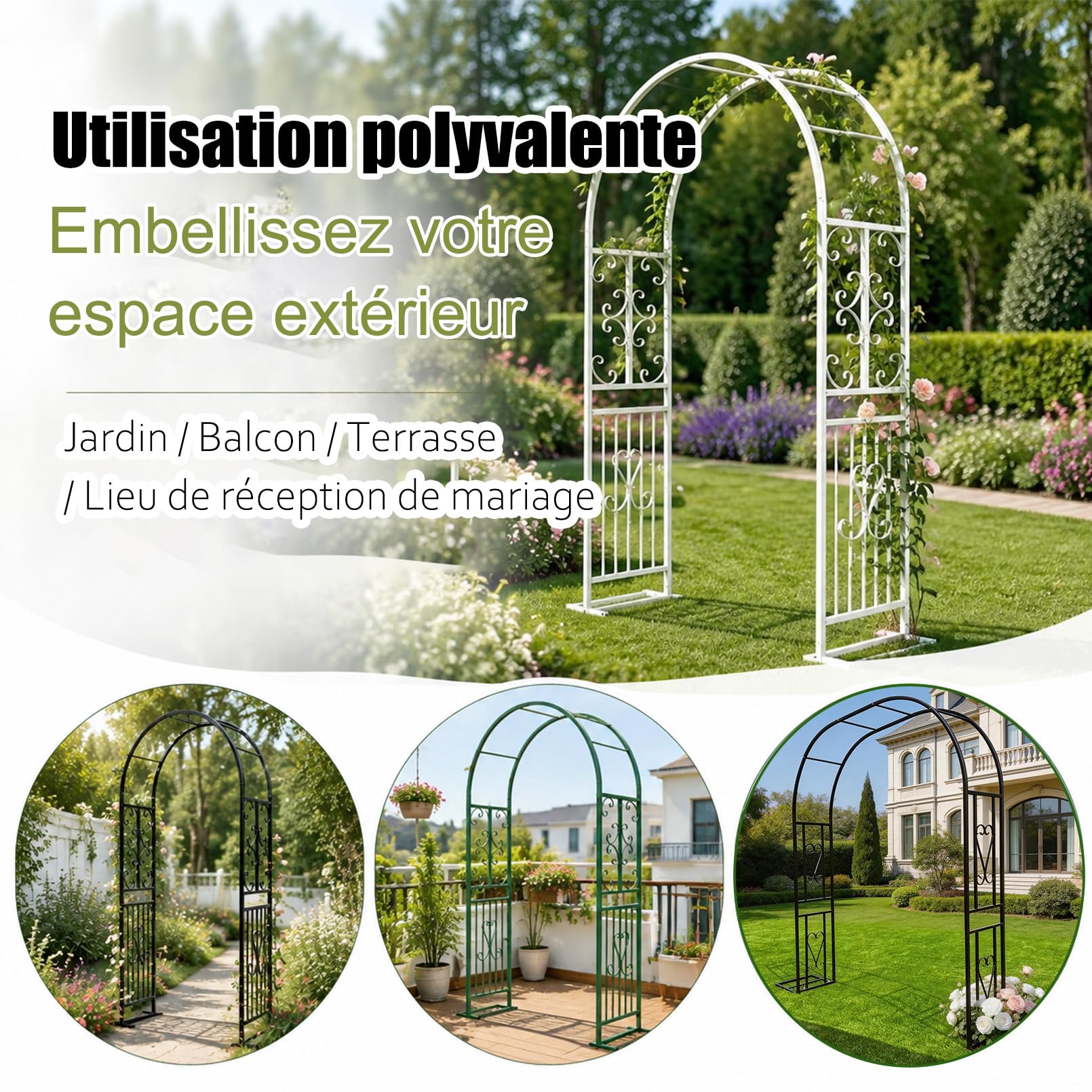 Arche Jardin，Arche de Jardin，Arceau à Rosiers，pergola en Metal