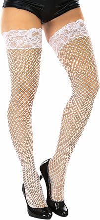 ToBeInStyle Womens Vibrant Large Net Fishnet Thigh High Elastic Nylon Novelty Stockings