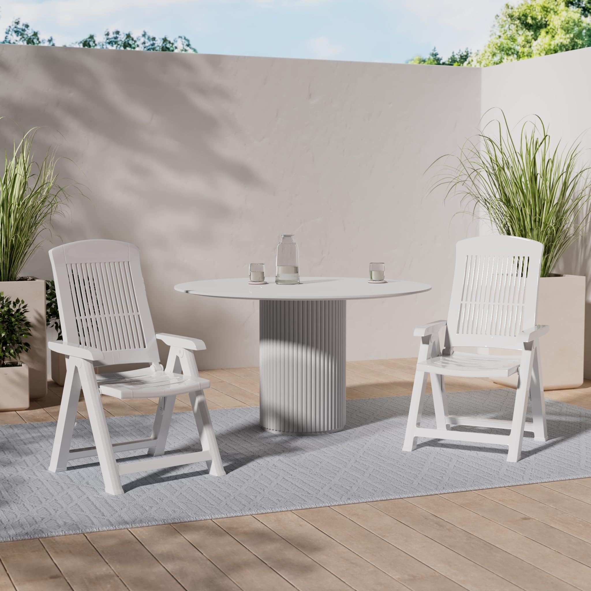 Saturnia 8330025 Sillon Resina 5 Posiciones Blanco Tampa
