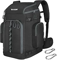 RESVIN 65L Ski Boot Bag - Waterproof 1680D Nylon Snowboard Backpack for Boots, Helmet, Goggles & Gear