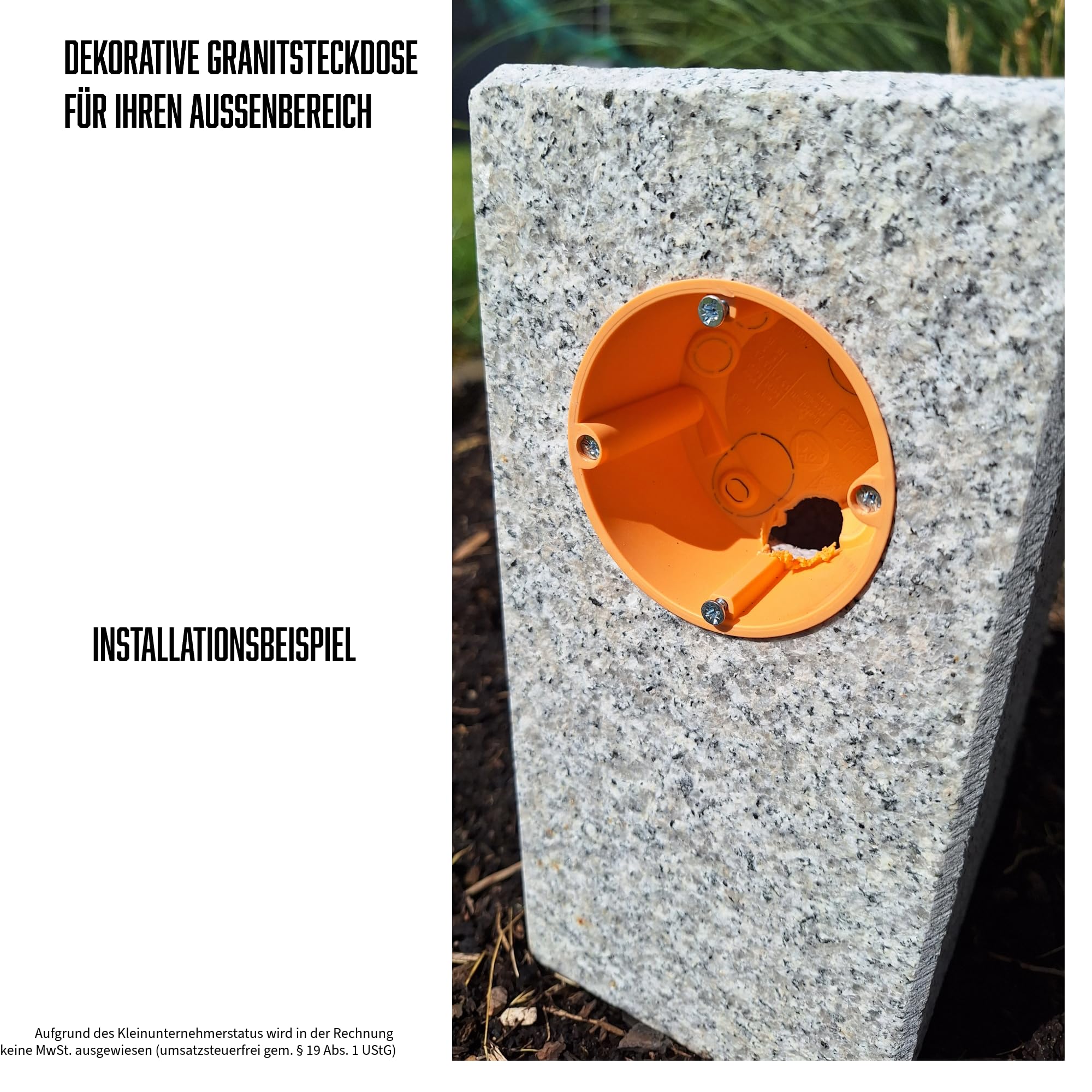 Doppel Granit Naturstein G603 25 x 12 x 12 cm Granitsteckdose Gartensteckdose Außensteckdose DoppelEinzel Steckdose Granitpalisade Steckdosensäule (G603 25 12 12 Doppel)