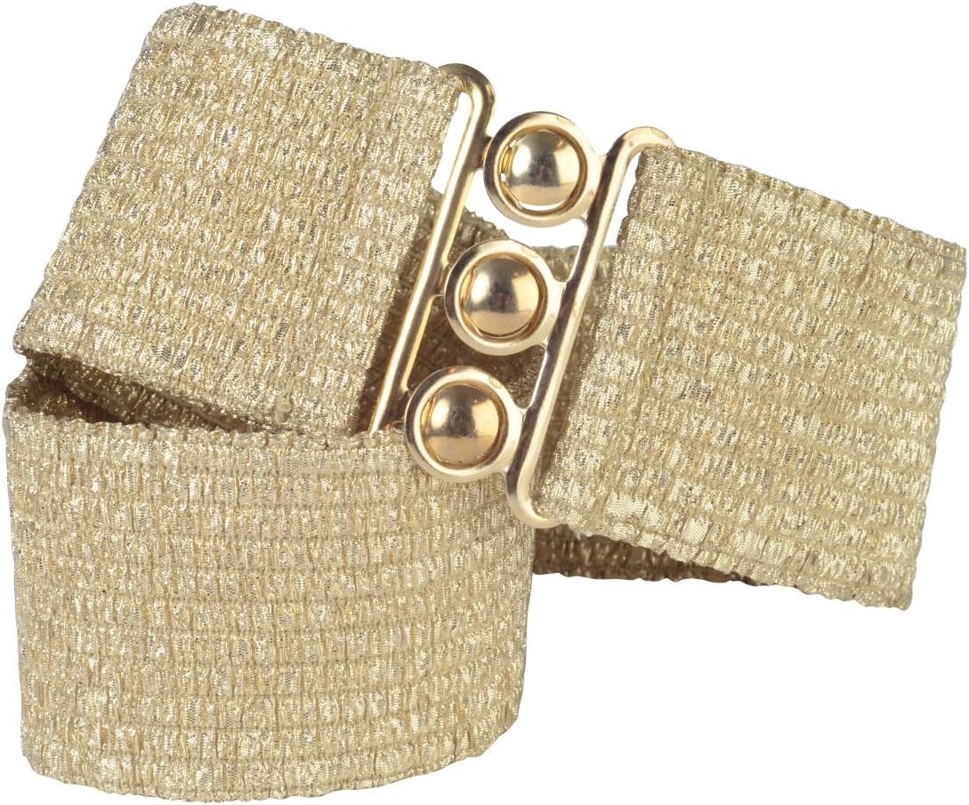 Square Up 2.25 Inch Wide Elastic Fabric Stretch Cinch Belt with 3 Ring Clasp