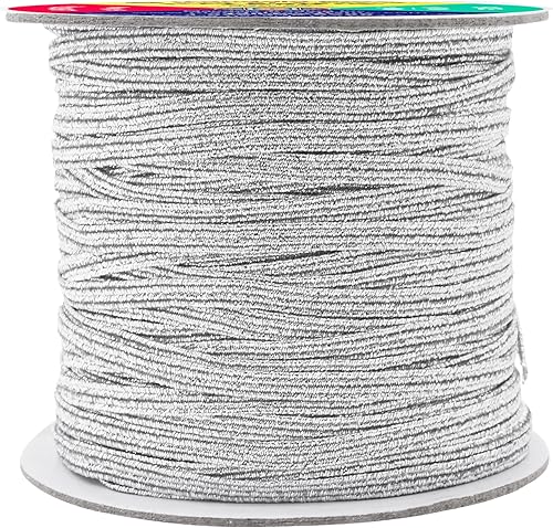 Vista 147 de Mandala Crafts - Rollo de cordón elástico plano para costura y manualidades Beige