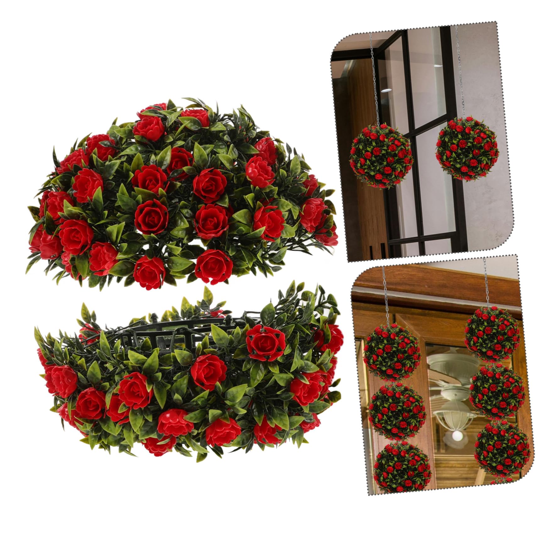 Cabilock 3piezas Bola De Topiario Artificial De Eucalipto Decoración Redonda De Flores De Césped para Bodas Eventos y Hogar