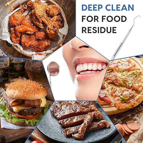 Miniatura 6 de Rascador profesional para tarter dental, 100% acero inoxidable, gancho de doble cara y púa en ángulo, herramienta de escultura de cera y arcilla, 1