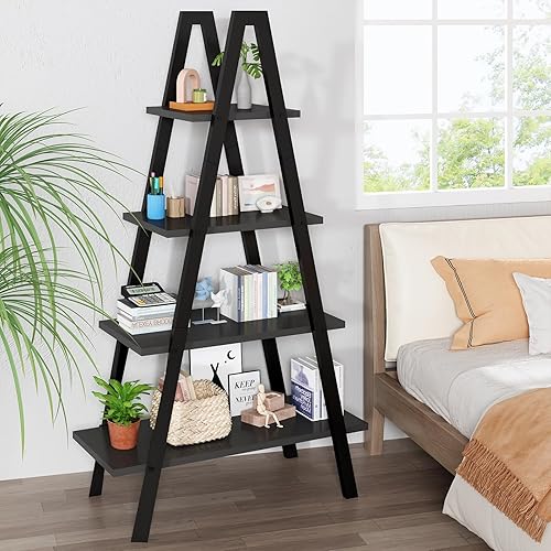 DKLGG Estantería de 4 niveles en forma de A, estantería industrial triangular, estante de soporte para plantas, estantes de exhibición pequeños para