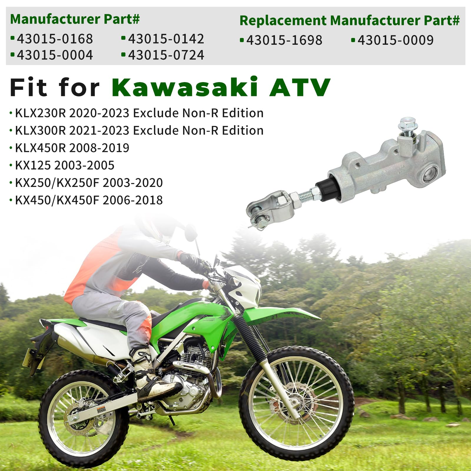 マザーキャット M MATI Rear Brake Master Cylinder for Kawasaki KX125 KX250