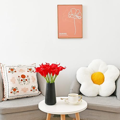 Miniatura 6 de Mandy's 20 flores rojas artificiales de seda de lirio de cala de 13.4 pulgadas para el día de la madre, hogar, cocina y boda