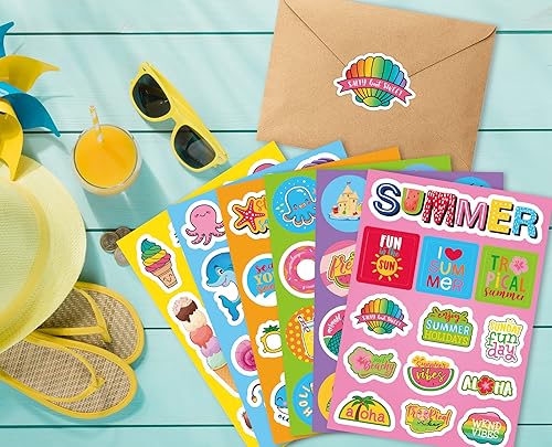 Miniatura 4 de Calcomanías de verano, calcomanías de océano, calcomanías de playa, calcomanías de helado, calcomanías hawaianas para niñosálbumes de