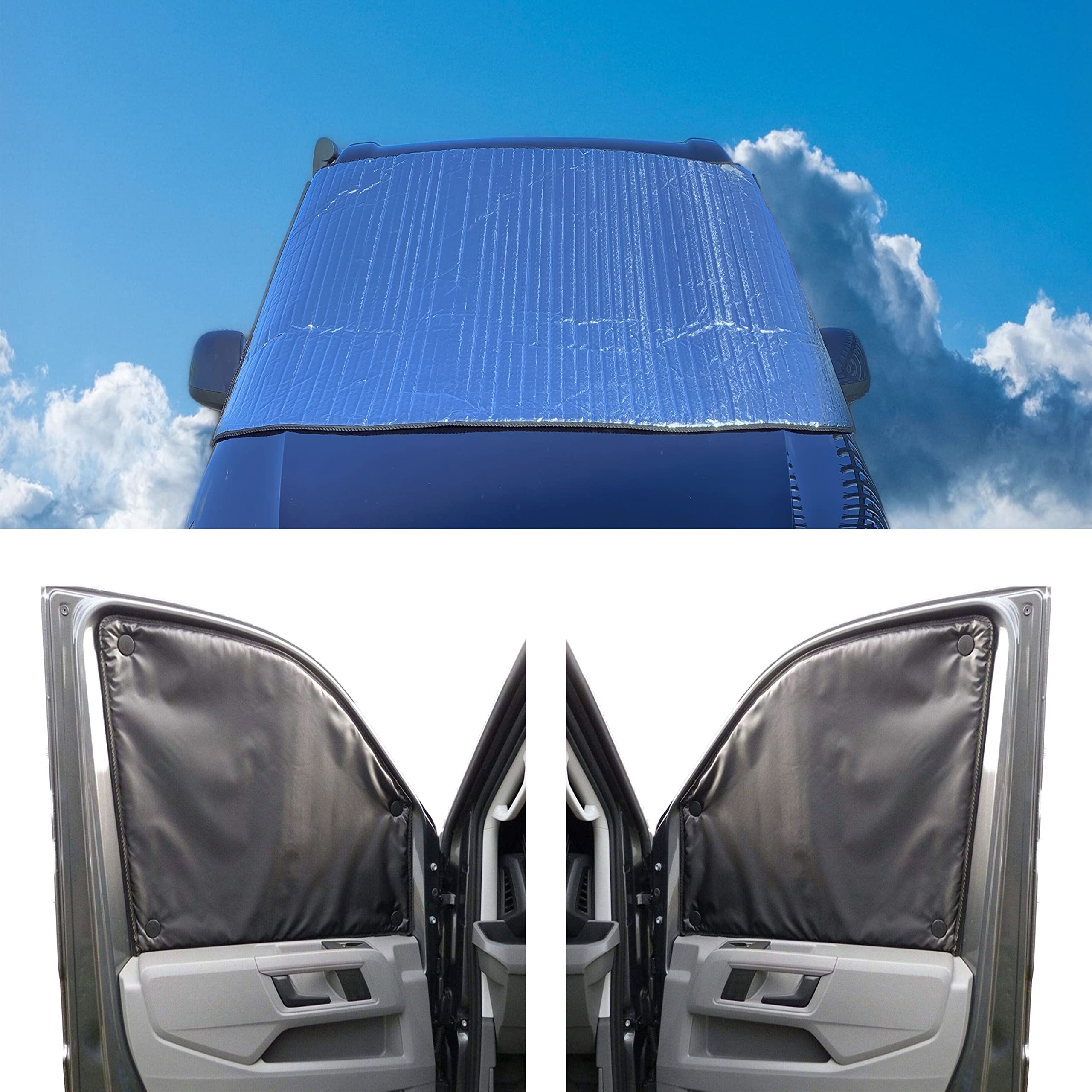 External Thermal Blinds To Fit Toyota Alphard (Years 2002 to 2008) With Grey Lining
