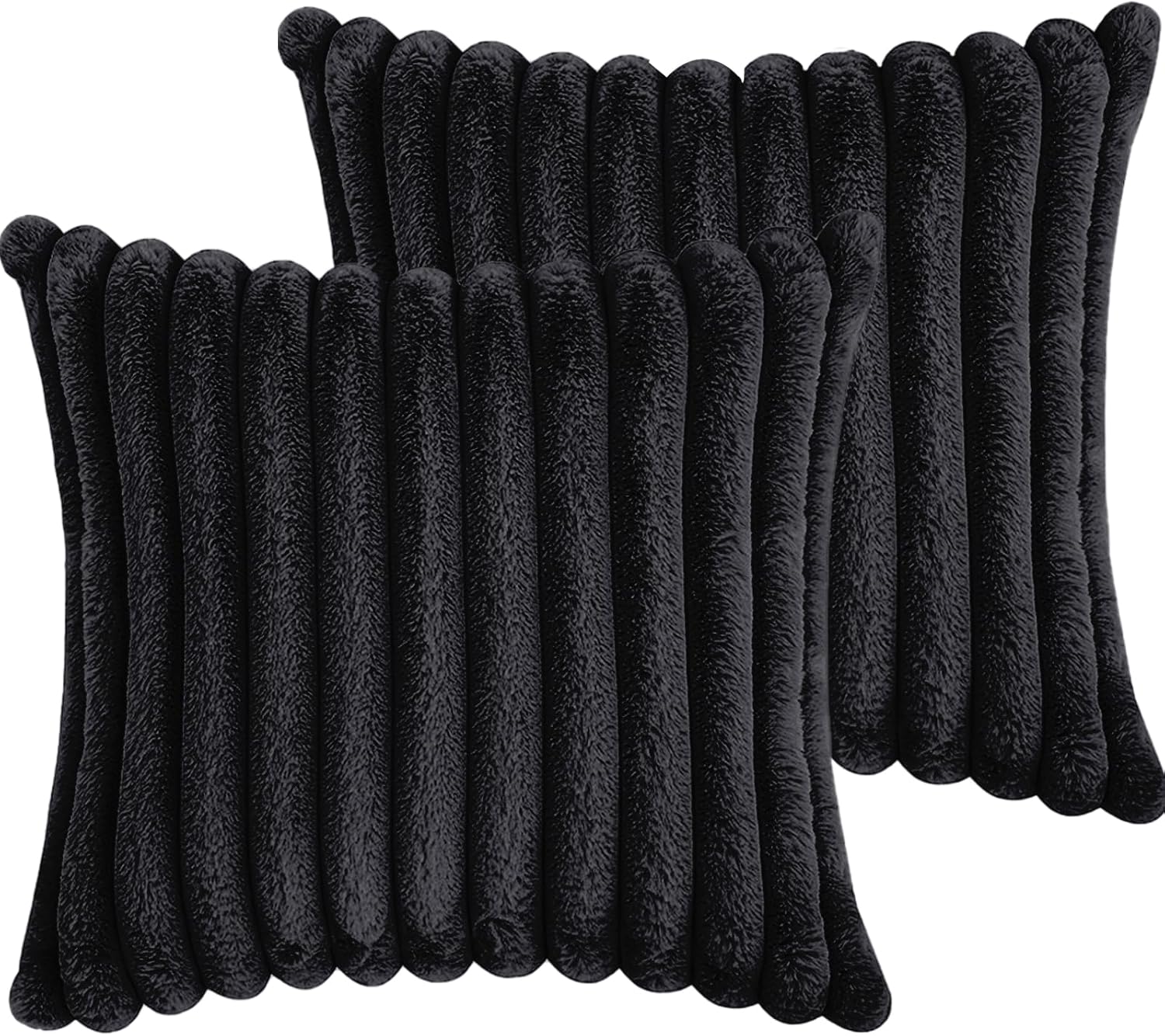 16x16 Throw Pillow Covers Set of 2, Decorative Faux Fur