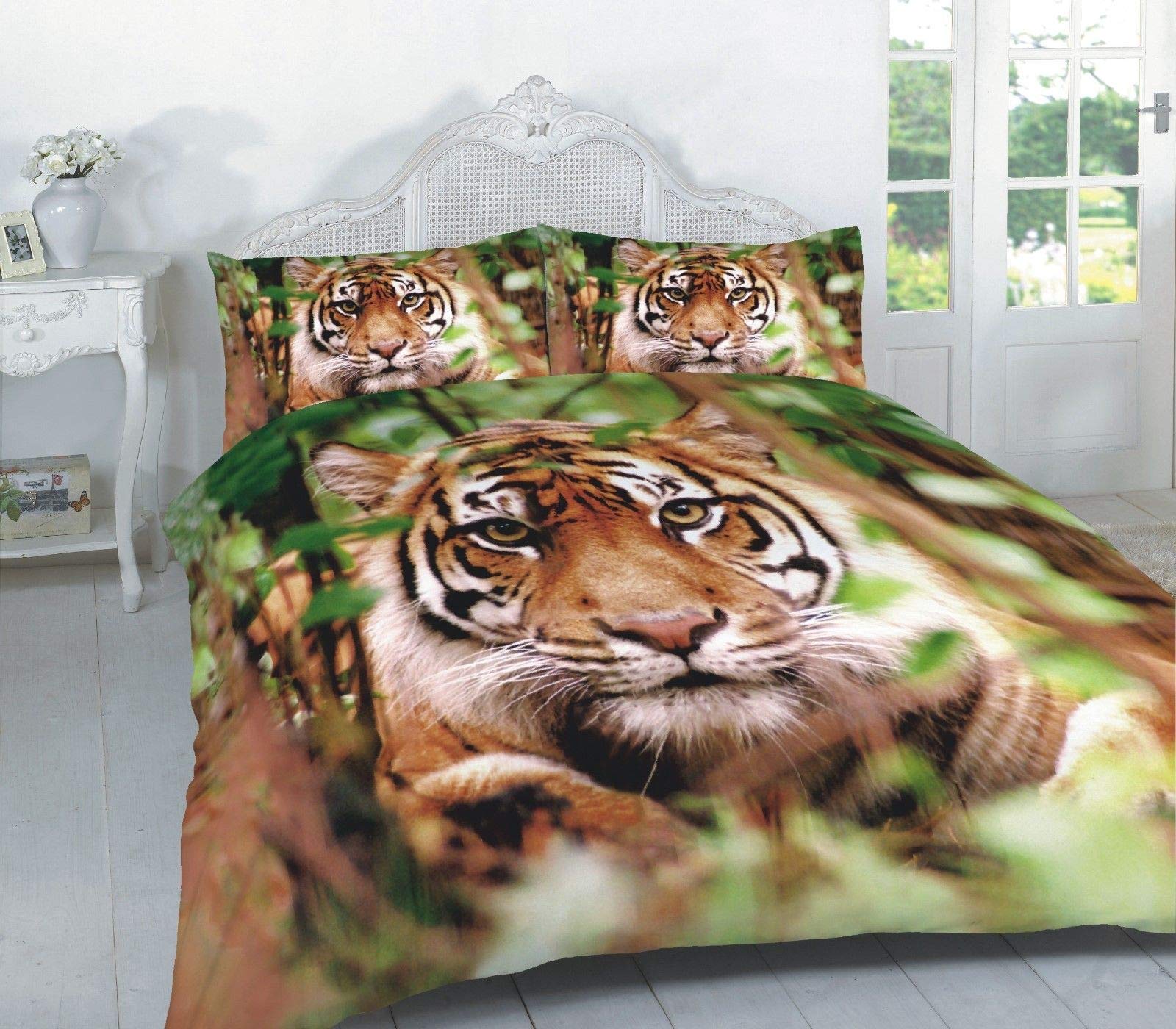 EHD 3D Animals Pattern Modern Stylish Duvet Cover Sets Quilt Cover Sets Luxurious Bedding Sets By NZ (Tiger Multi, Super King)