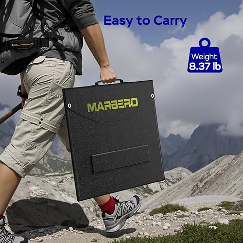 Miniatura 4 de MARBERO Panel solar portátil de 100 W, cargador de panel solar plegable de 100 vatios para estación de energía, dispositivos USBCC salida de 18 V
