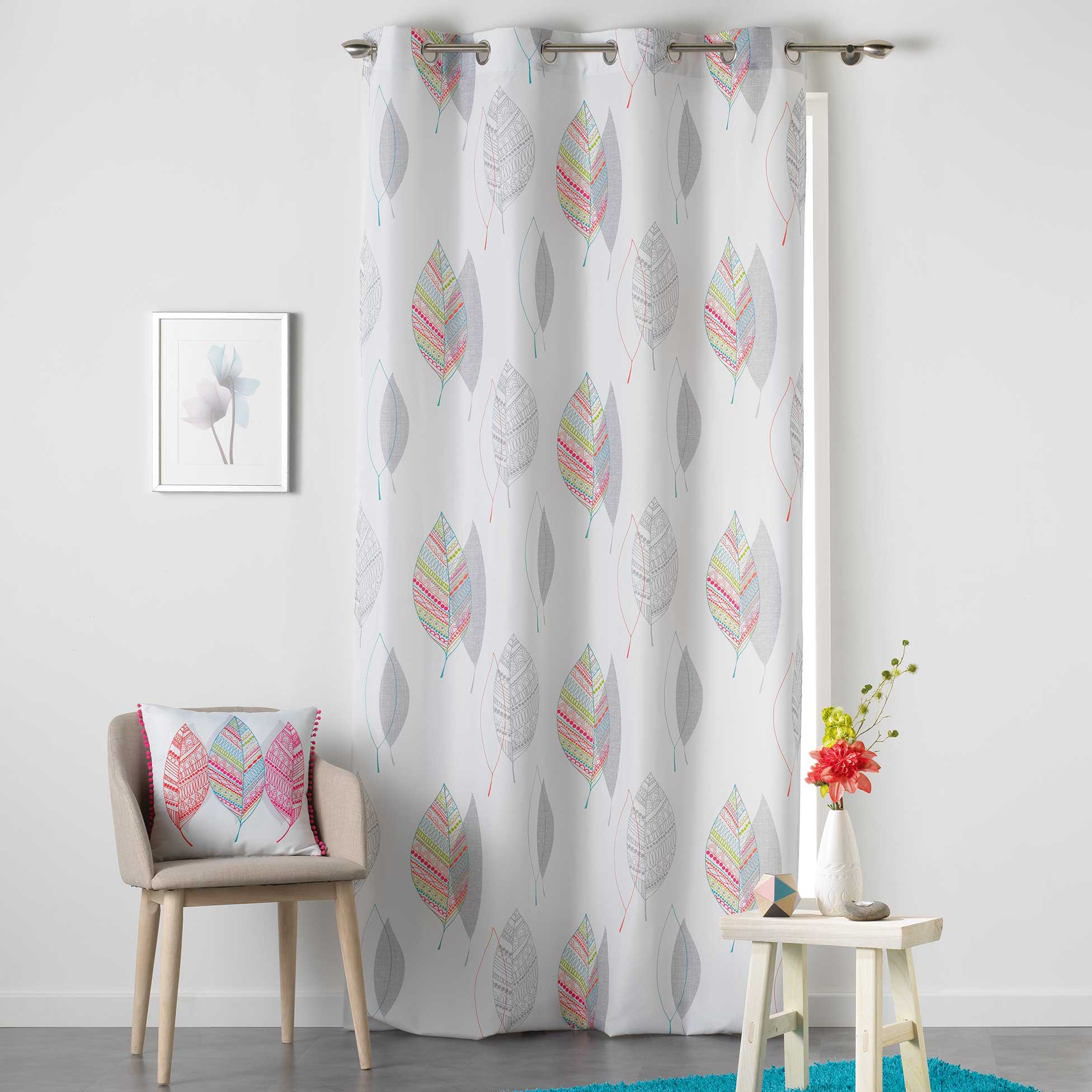Belinda Rideau à Oeillets 140 x 260 cm Polyester Imprimé Multicolore