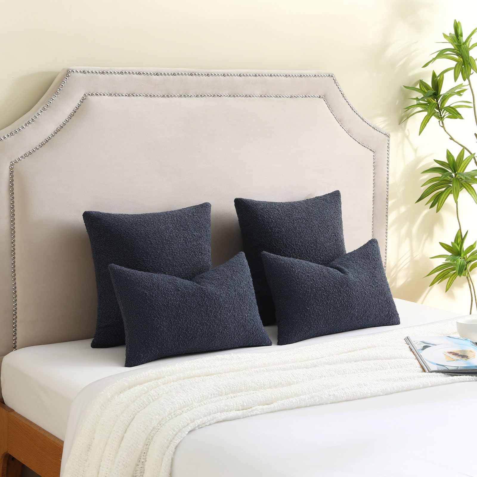 TSUTOMI 2-Pack Waffle Weave Euro Sham Pillow Covers 26x26 - Green Breathable Pillowcases