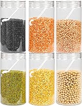 PEARLPET Tiffany Plastic Containers for Kitchen Storage | Plastic Container Set with Spoon | BPA-Free, Stackable Jars | Transparent, 1700 ML (Set of 6)