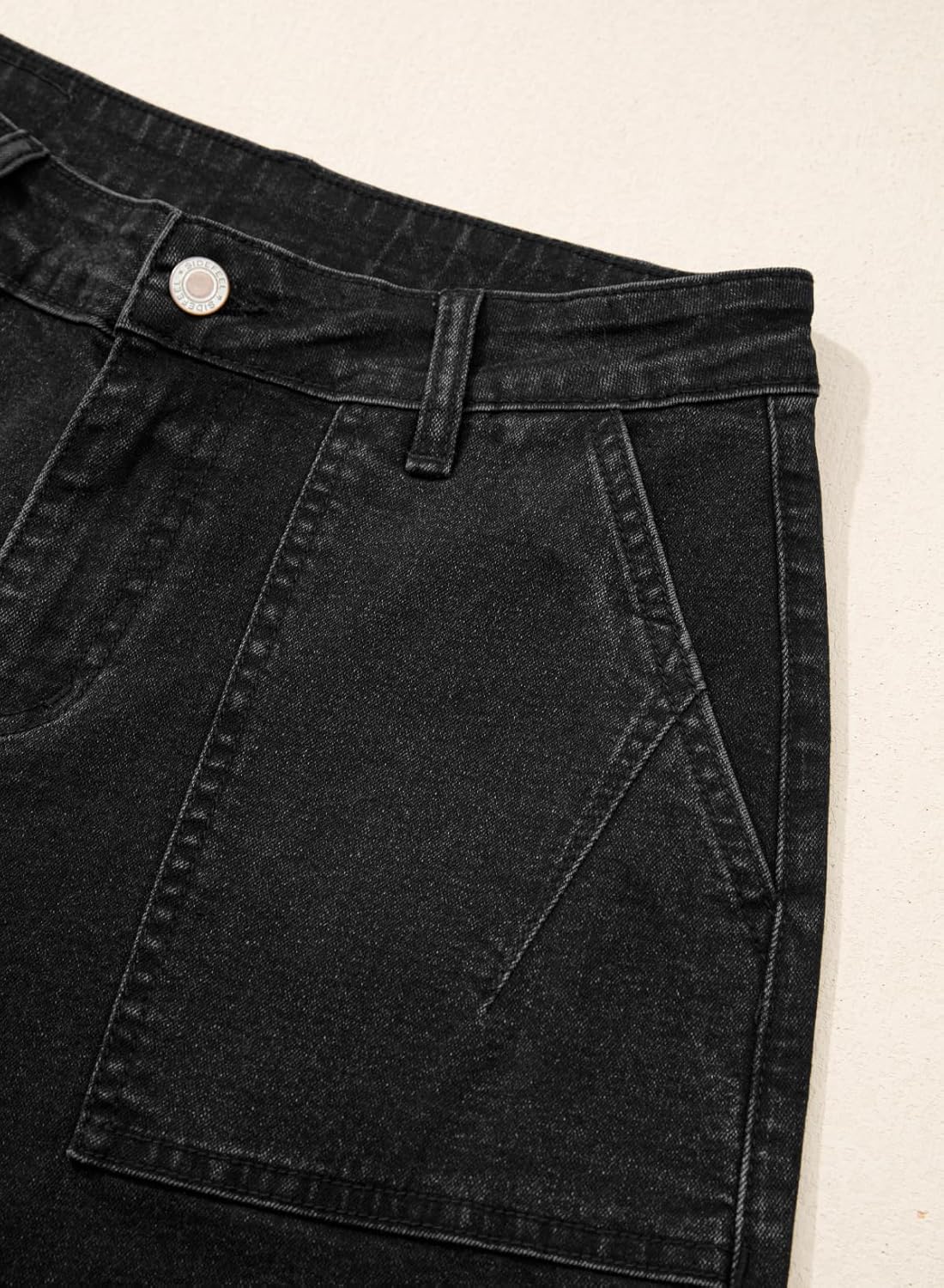 Sidefeel Women's Jean Shorts High Waisted Stretchy Bermuda Pleated Denim Summer Shorts - Image 8