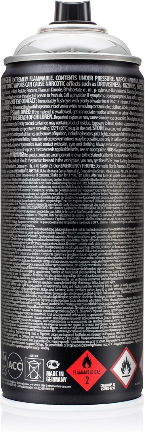 Montana Cans BLACK Spray Paint, 400ml, Silverchrome