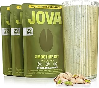 JOVA Pistachio Smoothie Mix | Natural GLP-1, Hunger & Metabolism Support | Support Appetite, Digestion & Gut Health | Ready in 1 Minute (22g Protein, 10g Fiber, 4g Sugar), 3-Pack