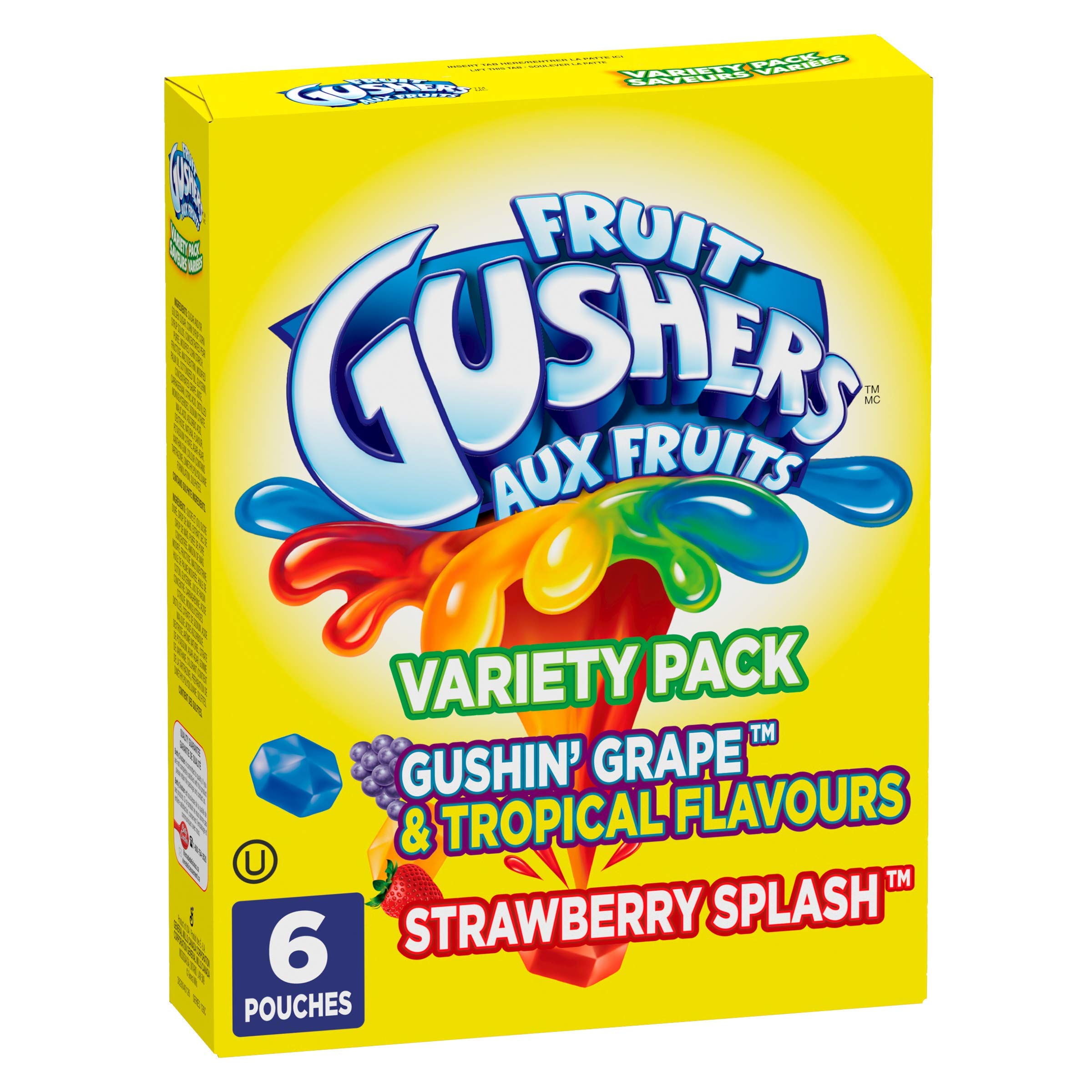 Betty Crocker Gluten Free Gushin Grape/Strawberry Gushers, 6-Count, 138 Gram