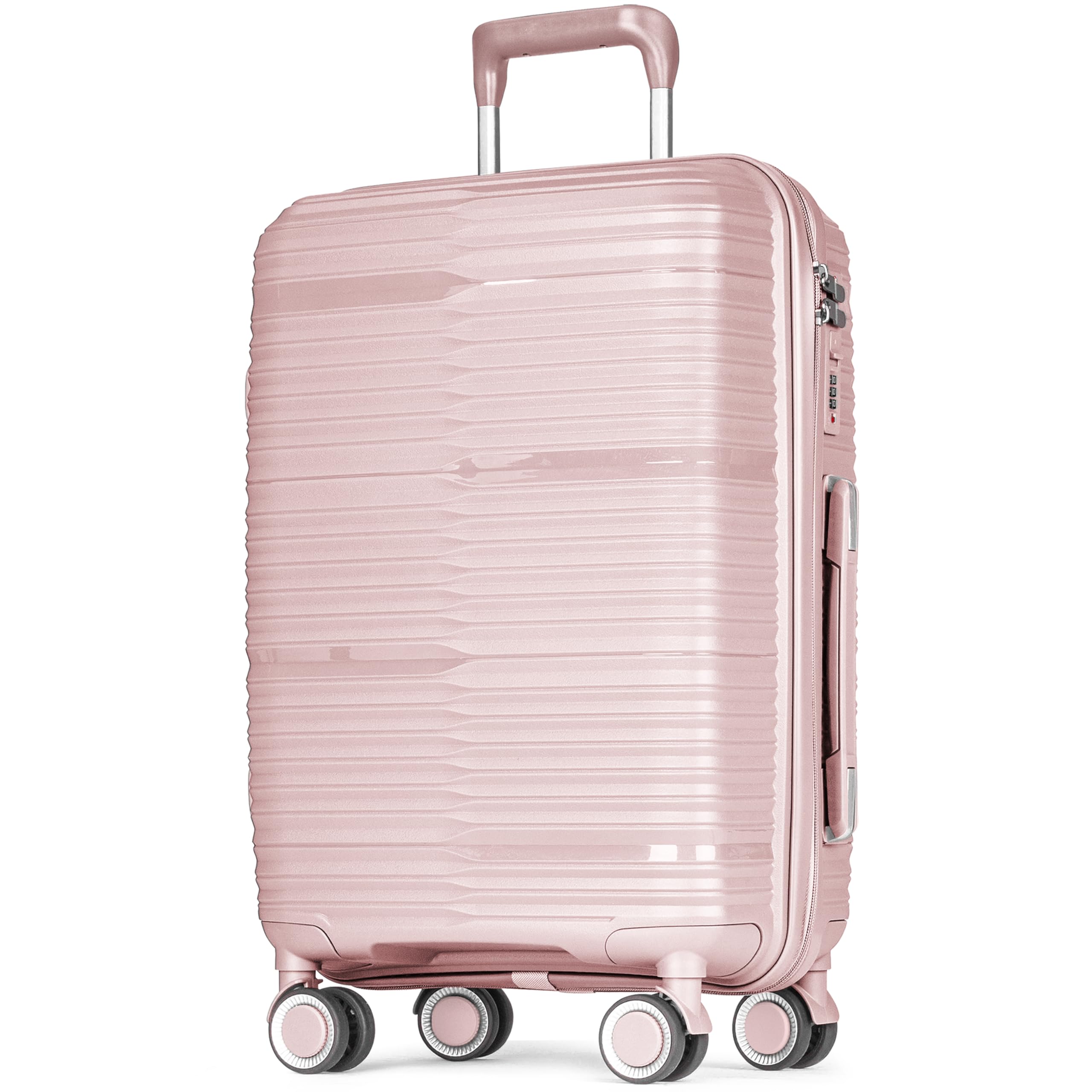 POSH Valigia da cabina 55x40x23 cm - Bagagli rigida leggera da 2,5 kg in polipropilene - Trolley da 37 L con doppie ruote silenziose a 360° - Robusta da viaggio con serratura TSA