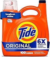 Vista 1 de Tide Detergente líquido para ropa, original, 100 cargas, 146 onzas líquidas, compatible con alta eficiencia