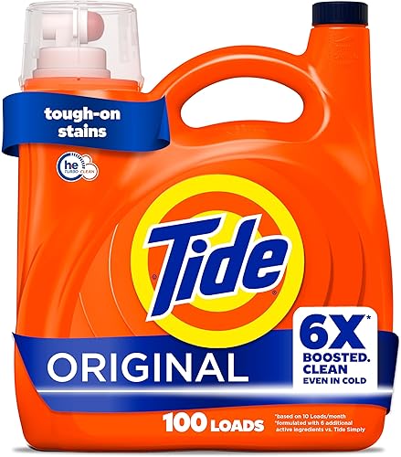 Tide Detergente líquido para ropa, original, 100 cargas, 146 onzas líquidas, compatible con alta eficiencia
