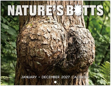 Gag Gifts - 2027 Wall Calendar, 8.5" x 11", White Elephants Naturess Butts