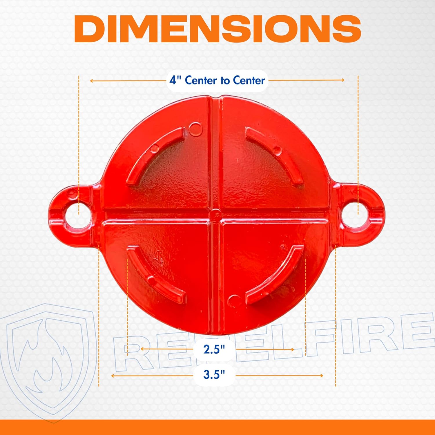 FDC Breakable Aluminum Caps 2-1/2” – Red Metal Covers for Fire Department Connections – Durable Breakable Style for Siamese FDC – 2 Sets (4 Caps)