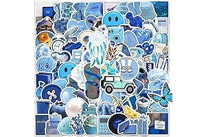 100 Pcs Blue Aesthetic Stickers Vinyl Waterproof Stickers for Kids Teens