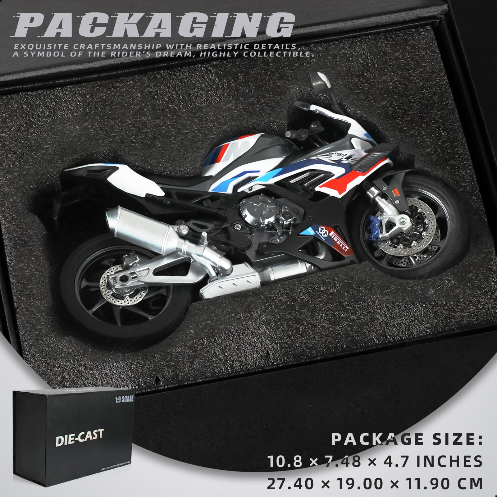 Amazon.com: Risopen 1:9 Motorcycle Model for BMW M1000RR Metal Die