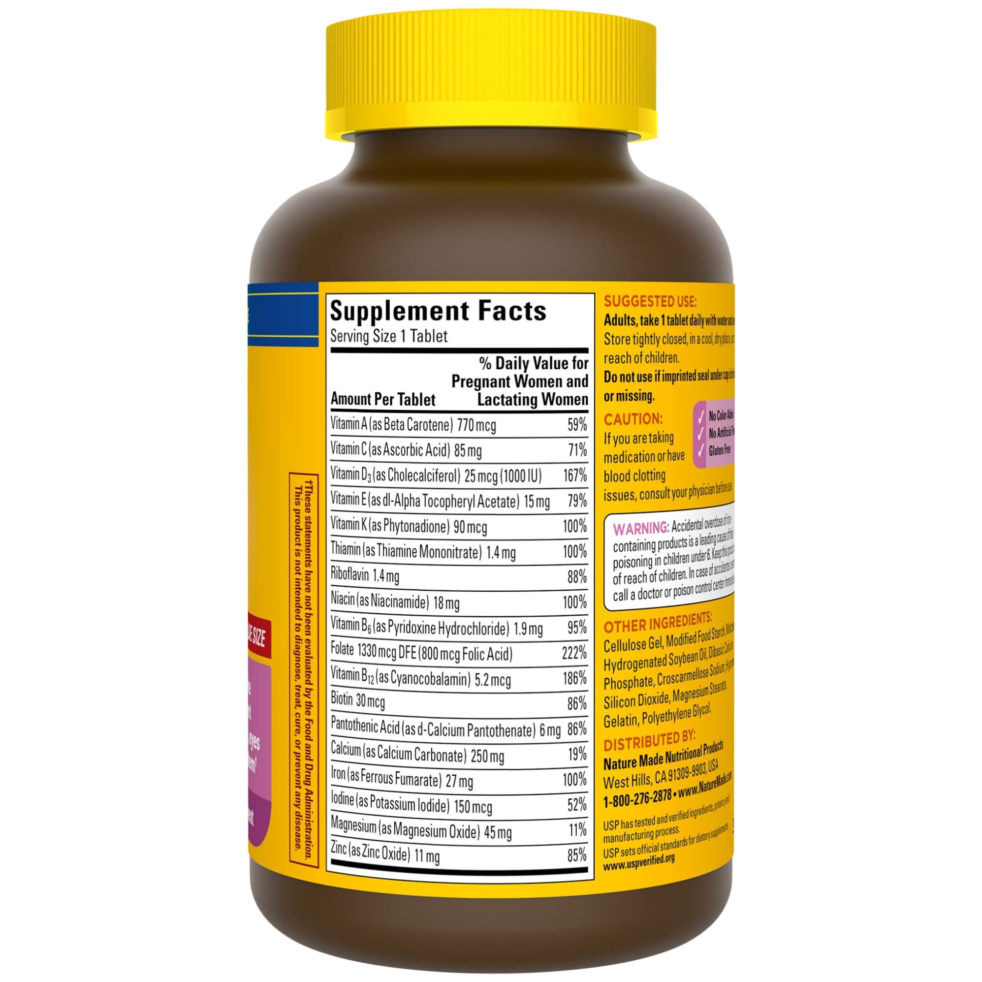 Nature Made Prenatal Multi, 250 Tablets, Folic Acid + 17 Prenatal