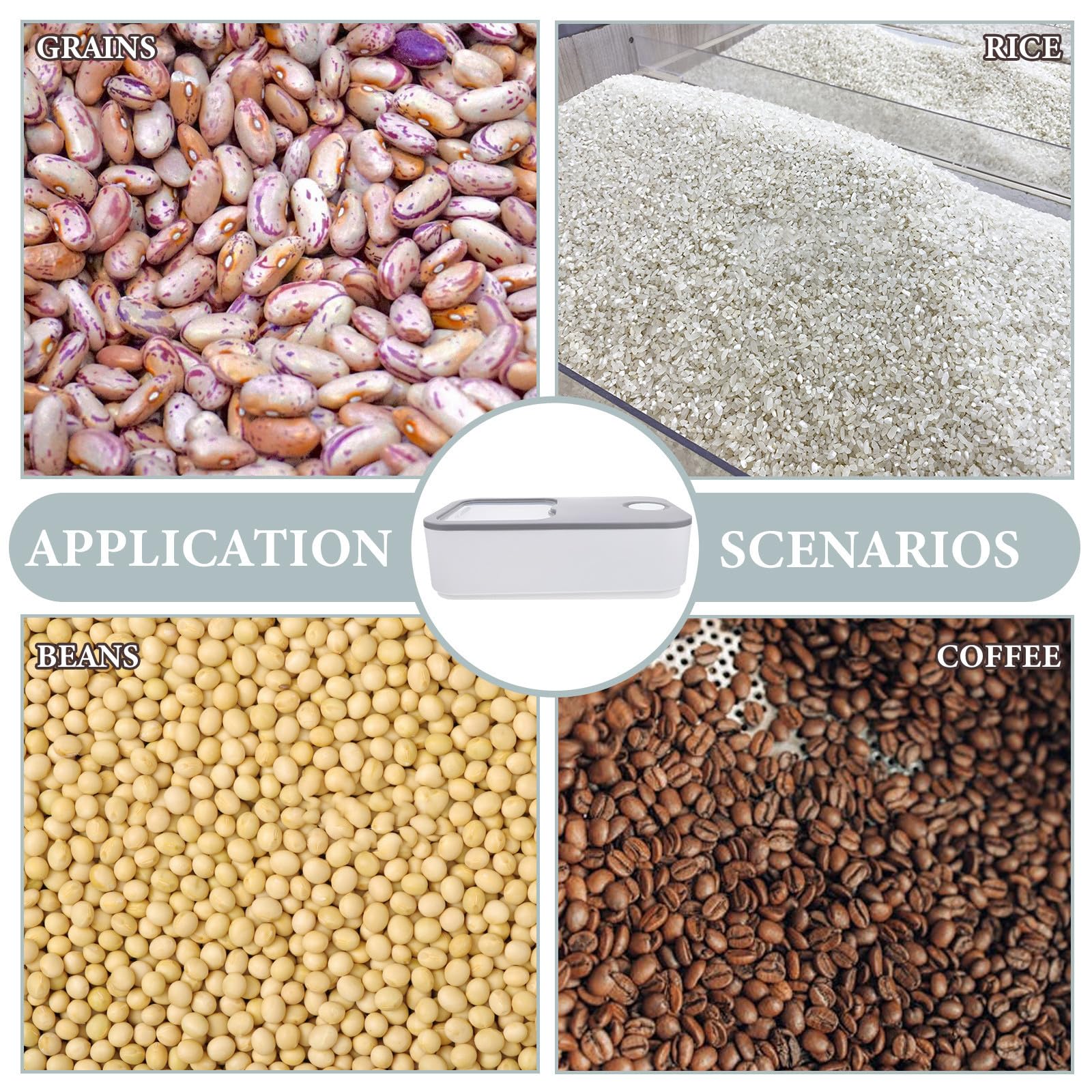 jojofuny Contenedor Hermético Tapa Que Bloquea el Aire Plástico Resistente de 5kg para Conservar Granos para Almacenamiento de Arroz en Cocina