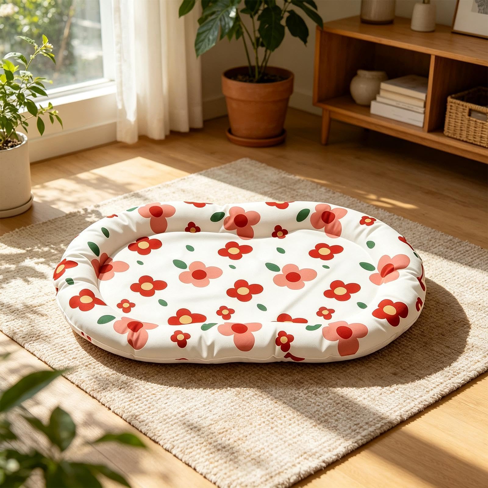 Tapis rafraîchissant pour chien - Motif floral - Gel doux - Imperméable - Portable