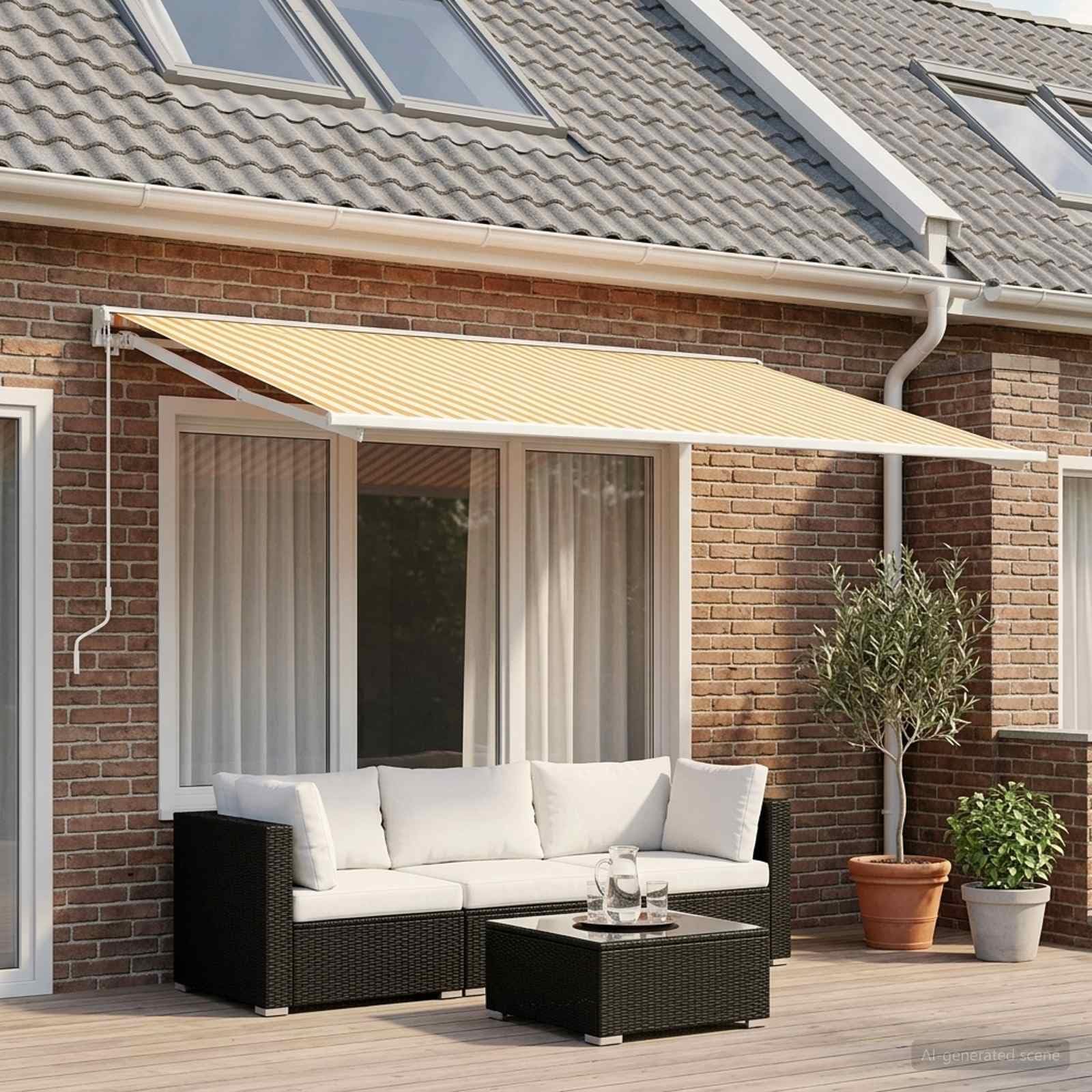 Tessuto di ricambio per tenda da sole, in poliestere con rivestimento in poliuretano, 400 x 200 cm, 240 g/m², resistente ai raggi UV, resistente alle intemperie, impermeabile, per balcone