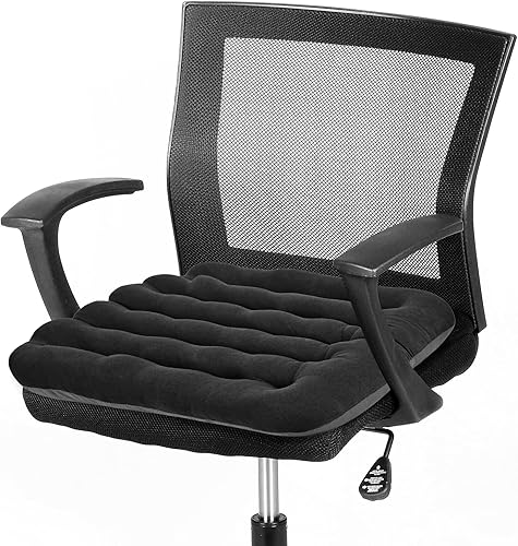 BUYUE Good Support - Cojín acolchado para silla de oficina, terciopelo suave, cómodo, antideslizante, para escritorio de computadora, silla de