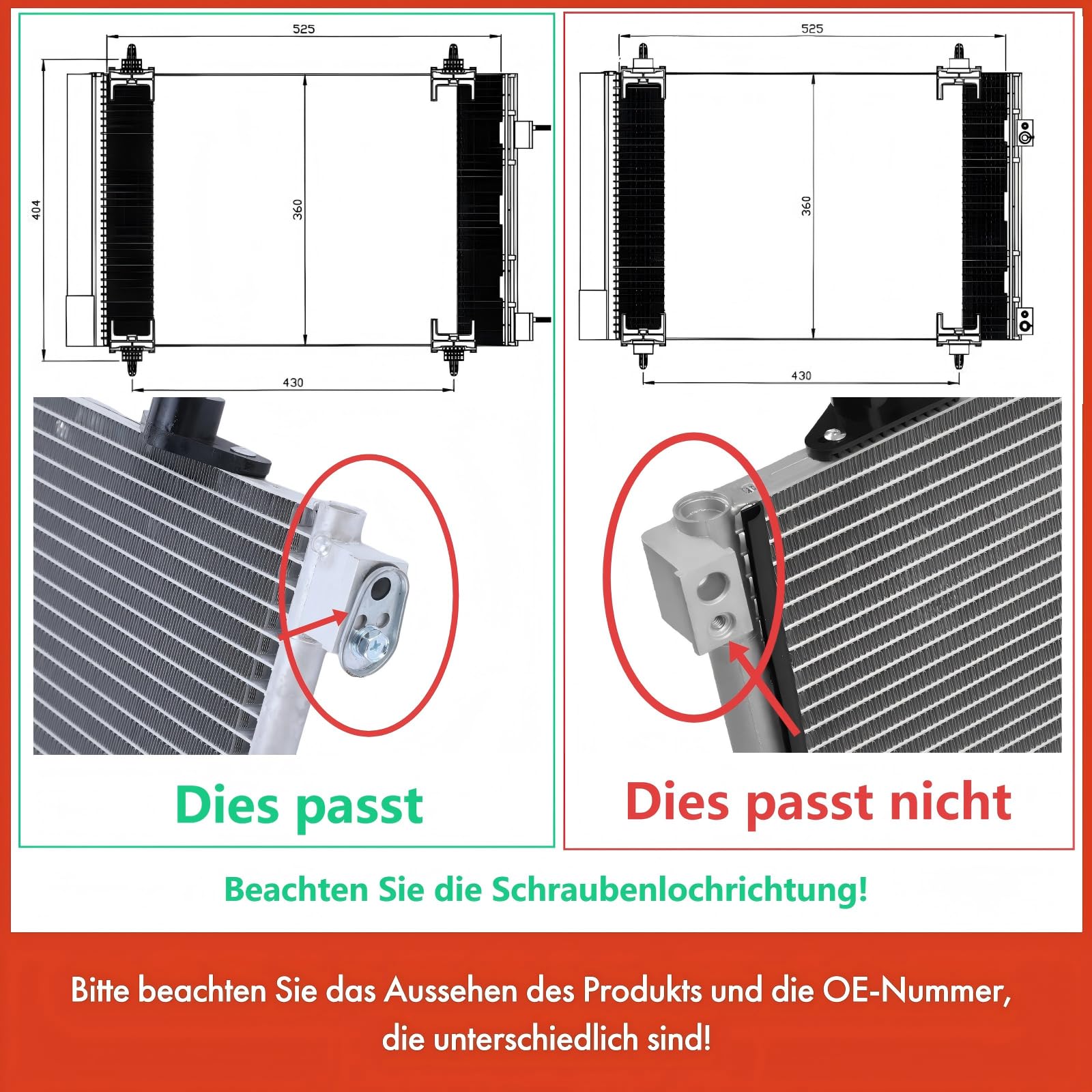 Frankberg Kondensator Klimaanlage Nur für 12 mm Netztiefe 9650631680 | Kompatibel mit Berlingo Kasten/MPV B9, C4 I Kasten/Hatchback LR, C4 I LC, 307 Break 3E, Partner Tepee, 308 I 4A 4C, 307 3A/C