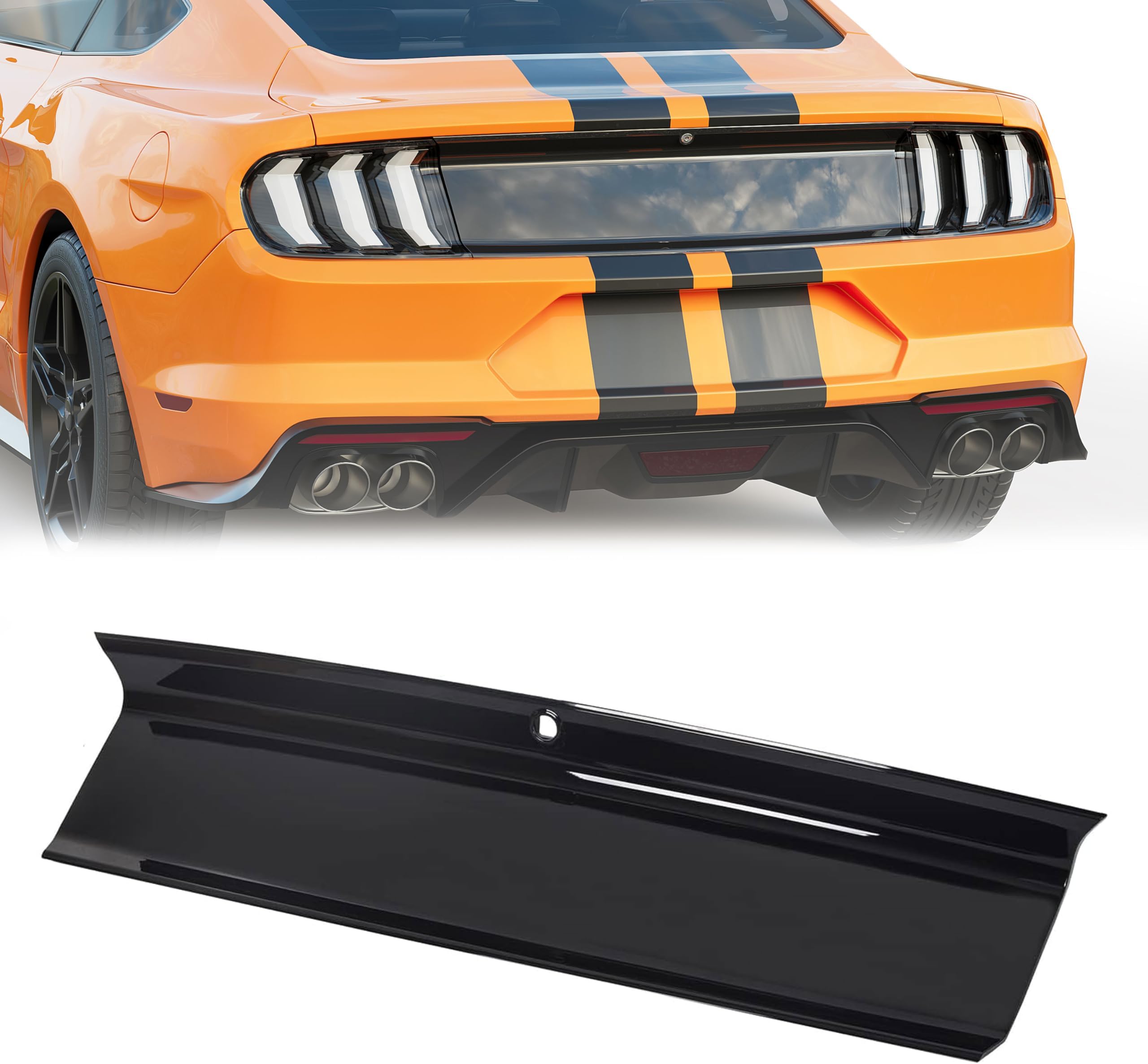 KUAFU Rear Decklid Trim Panel Compatible with 2015-2023 Ford Mustang GT Trunk Boot Cover - Black