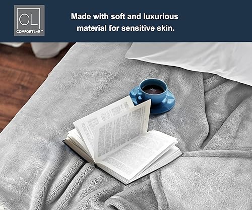 Miniatura 6 de Comfort Lab Manta de cama de franela de felpa, suave, ligera, manta de forro polar para sofá, cama y decoración del hogar, manta de cama de forro