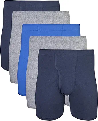 Gildan Men's Underwear Covered Waistband Boxer Briefs, Multipack