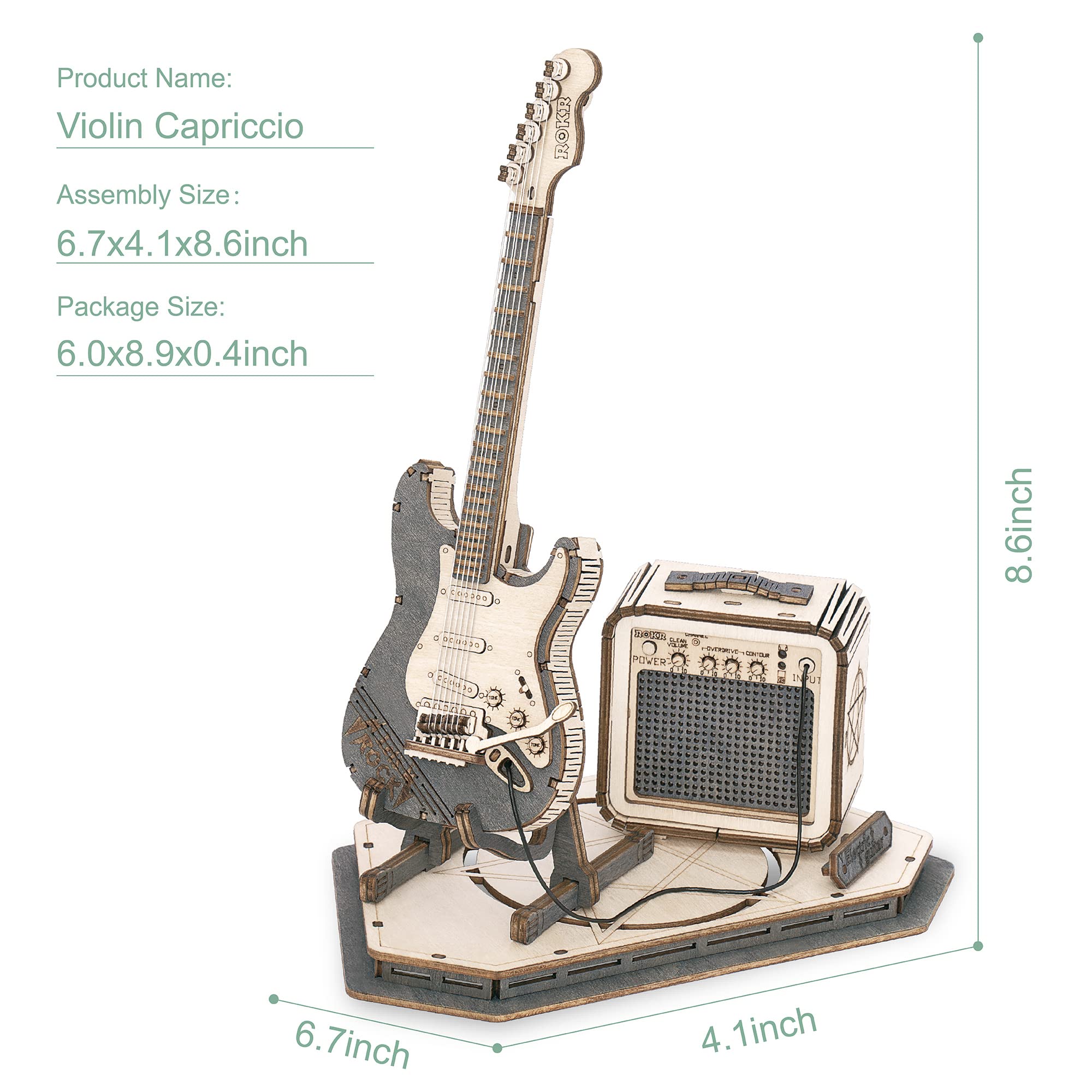 Rompecabezas 3D de madera para guitarra de adultos, kit de modelo de instrumento musical, rompecabezas 3D para adolescentes y niños, decoración de escritorio, pasatiempos de bricolaje, regalos 8